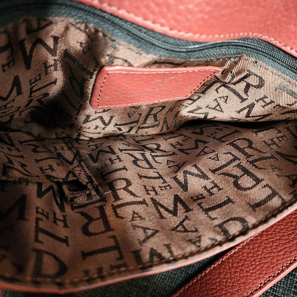 Lamarthe Paris Rust Red Pebbled Leather Shoulder Bag - Picture 8 of 9